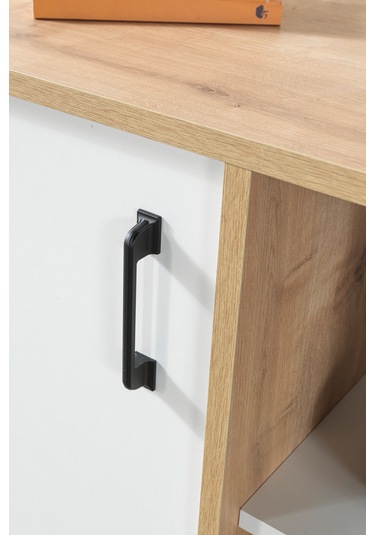 4111 Şile Metal Ayaklı Metal Kulplu 100 Cm Konsol - Tv Ünitesi - Yemek Odası - Kahve Köşesi Beyaz Beyaz - Safir