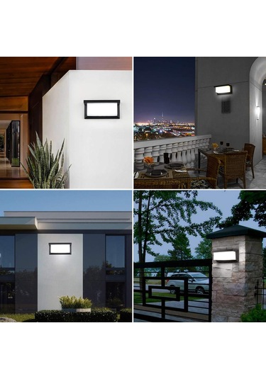 Elektrikle Çalışır, 30 Watt 3200 Kelvin İç Ve Dış Mekan Aplik, Bahçe, Kapı Girişi, Balkon Armatürü Siyah