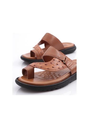Dgn Hakiki Deri Comfort Rahat Taban Erkek Terlik 806 806-2690-R4341 Taba