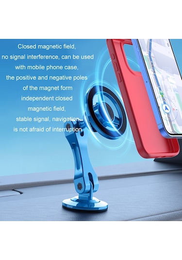 Magsafe Araba Manyetik Döner Ayarlanabilir Cep Telefonu Tutucu Mavi