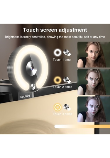 Sones Landshine 90 Derece Geniş Açı 2k Usb Otomatik Odaklı Bilgisayar Canlı Güzellik Hd Kamerası Ve Halka Işık