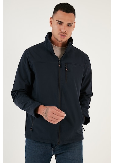 Buratti Su Itici Slim Fit Dik Yaka Softshell Ince Erkek Mont 649003 Lacivert