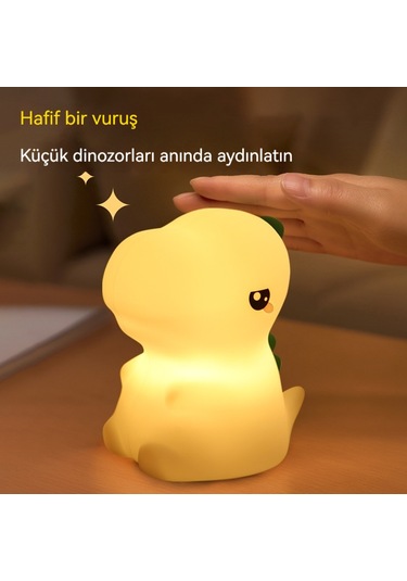 Aurora Silikon Gece Lambasıçocuk Tutam Dekompresyon Oyuncak Dinozor Tek Bnoynuzlu At Odasıuyku Gece Lambasıocuk Eğlencesi Beyaz