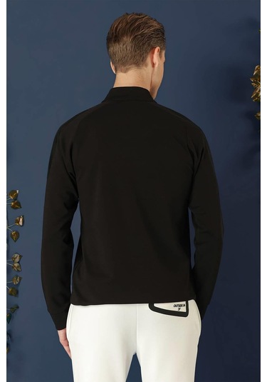 Swt 012 Swea Slim Fit Siyah Spor 47 - Sweatshırt Siyah