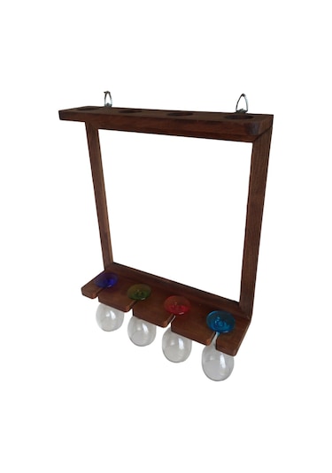 Ahşap Kayın Ağacı Şaraplık Kadehlik Bar Dekoru 44 50 Cm