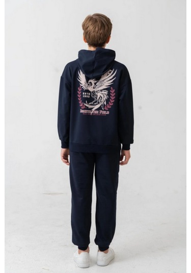 Erkek Çocuk Phoenix Sprit Baskılı Alt Üst Eşofman Takımı Ak7870 Lacivert