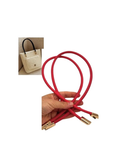 Çanta Aksesuar 60 Cm Açık Kırmızı Renk Trend Model Çift Çanta Sapı