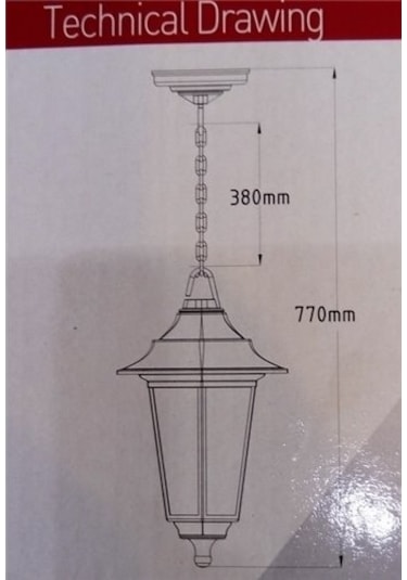 Balkon Veranda Çardak için Zincirli Tavan Armatürü Diğer
