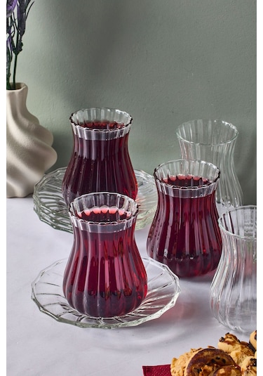 Perotti 12 Parça Çay Takımı Harmancık Sade 18035 Şeffaf