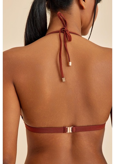 Hawaii Mocha Balensiz Üçgen Bralet Bikini Üst Kahverengi