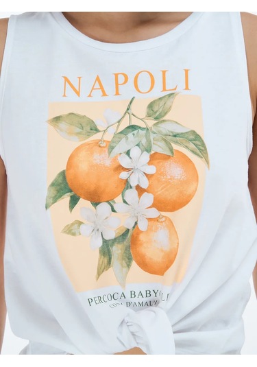 Tvoe Pamuklu Bağcıklı Bel Ve Baskılı Atlet 233095476 Beyaz