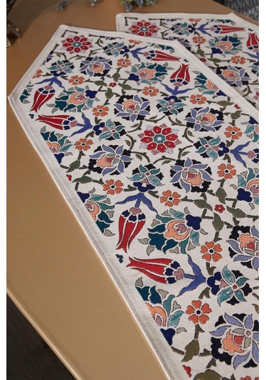 Çeyiz Diyarı Safiye 2li Lüks Runner 45x140 Cm Çok Renkli