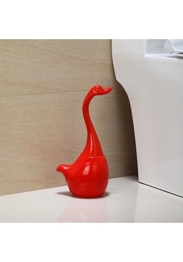 Kuğu Şekli Tuvalet Fırçası Banyo Aksesuarları Seramik Baz Plastik Kolu Temizlik Tuvalet Fırçası Tutucular Antrasit
