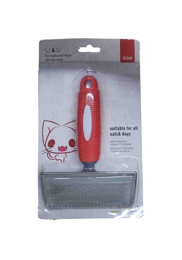 For Pets Kedi Köpek Fırça Medium Kırmızı
