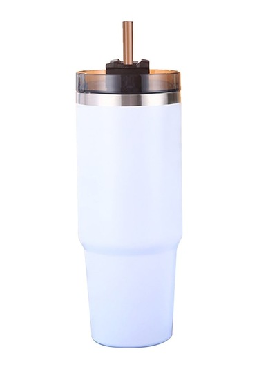 Fortunelane 30oz Beyaz 304 Çelik Isı Saklama Bardak, Şaseli, Araçta Kullanım, 6-12 Saat Sıcak/soğuk Tutar