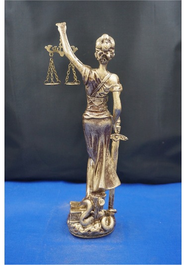 Themis Adalet Tanrıçası Heykeli 32 Cm Avukatlar İçin Dekoratif Biblo, Ev & Ofis Aksesuarı Altın