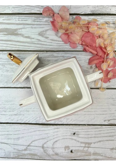 Homeksu Kapaklı Porselen Şekerlik 394915373 Beyaz