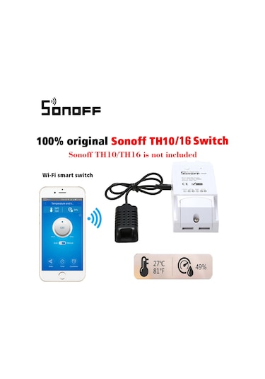 Xiyyadms Sonoff Am2301 Isı Ve Nem Sensörü -40 C/+80 C Aralığında Ölçüm, Th10/th16 İle Uyumlu, Akıllı Ev Kontrolü İçin