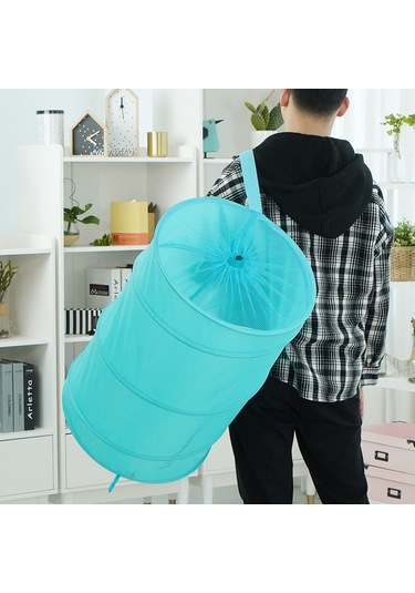 Yifomall Büyük Boy Oxford Kumaş Çöp Çanta, Askılı İpliği İle Taşınabilir, Katlanabilir Ev Ve Ofis Organizasyon Kutusu Mavi Diğer