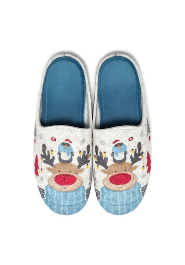 Twigy Geyik Kadın Ev Terliği Mavi 36/41 CC0149B Çok Renkli