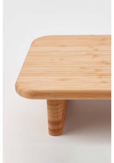 Nishev Stolthet Ayaklı Kesme Tahtası Bambu Sunum Tahtası - 35x22 Cm Bambu