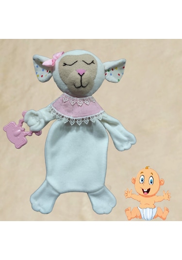 Diş Kaşıma Aparatlı Uyku Arkadaşı Kuzucuk 35 Cm Ekru