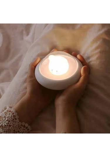 Szypzstore Uzay Sevimli Fare Küçük Gece Lambası Led Sevimli Hediye Hediye Lambası Küçük Gece Lambası Pembe V54aw9 Beyaz