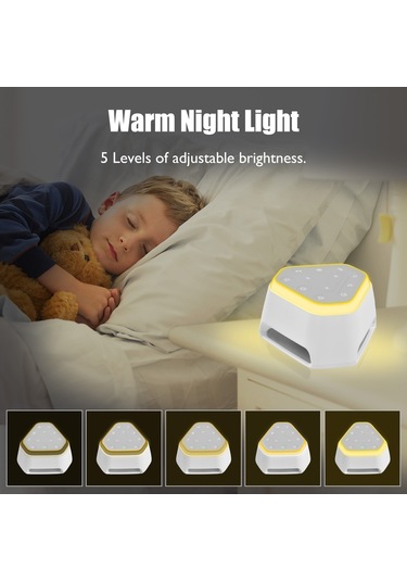 Xindoker Bebek Uyku Yardımcısı Beyaz Gürültü Cihazı - 26 Müzik, Renkli Gece Lambası, Zamanlayıcı Ve Hafıza Özelliği 1000mah Li-pil