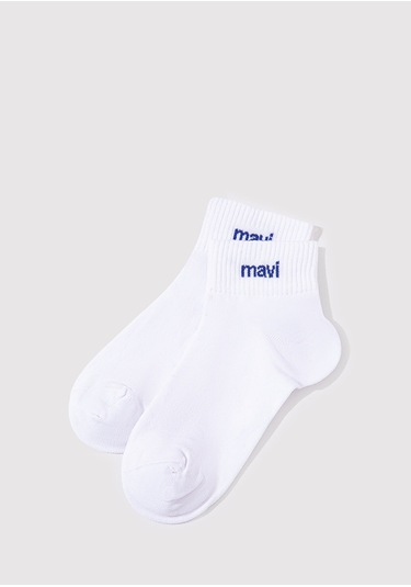 Mavi - Beyaz Soket Çorap 1910331-620 Beyaz