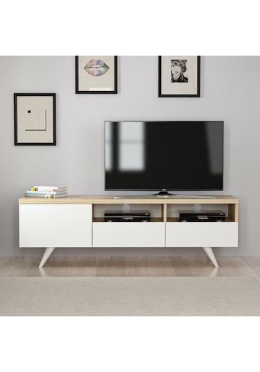 Brüksel Tv Ünitesi Beyaz Safir Meşe Ücretsiz Kargo Brüksel Tv Ünitesi Beyaz Safir Meşe Ücretsiz Kargo