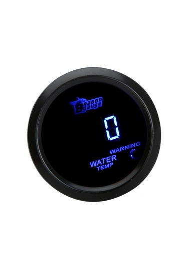 Ranyeek 12v Dc Otomobil Su Sıcaklığı Gösterici, 52mm Lcd Ekran, 40-120 C Ölçüm Aralığı, Siyah, Npt 1/8" Sensör, 100 C Uyarı Noktası