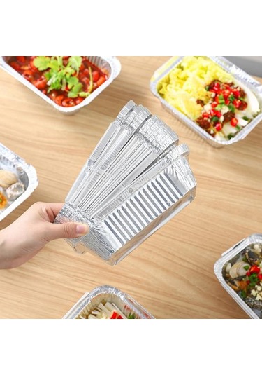 50 Adet Barbekü Folyo Tepsi Yağ Geçirmez Buharda Pişirme Aks. Anti-haşlanma Çevre Do Alüminyum Folyo Teneke Fırın Kapları 56693271 Diğer