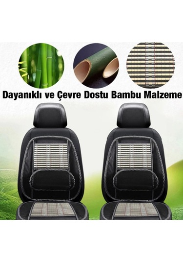 Oto Koltuk Minderi Bambu Bel Destekli Ergonomik Terletmez Üniversal Fa1-625 1 Adet
