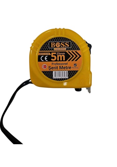 Boss Profesyonel Plastik Çerçeveli Şerit Metre 5 Metre X 25 Mm