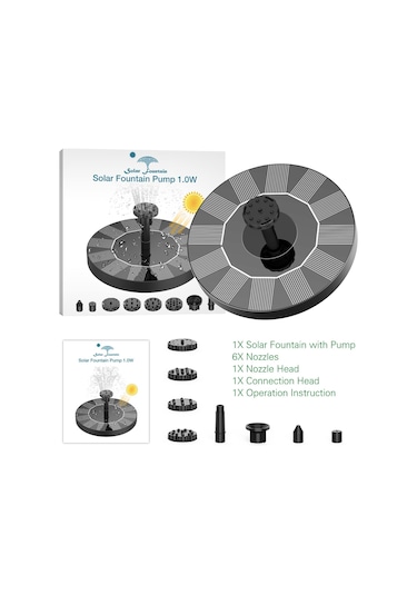 Ximistore9 Güneş Enerjili Yüzen Bahçe Çeşmesi - 13cm Daire Şeklinde, Dış Mekan Kuş Banyosu Ve Su Fıskiyesi