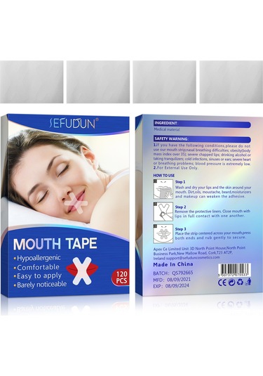 Youmex Hassas Ciltler İçin Rahat Nefes Aldıran Horlama Önleyici Ağız Bandı - 120 Adet