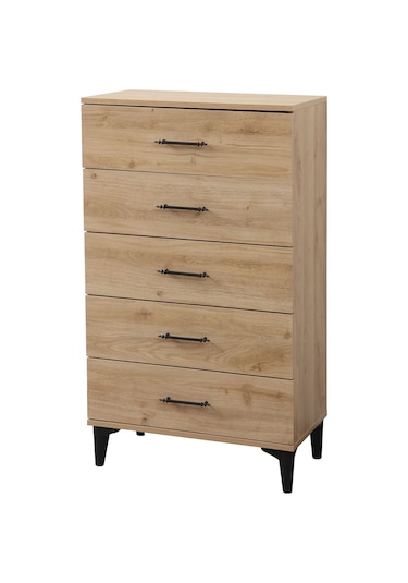 Şifonyer, Blesk 5 Çekmeceli Şifonyer Kahverengi Çok Renkli