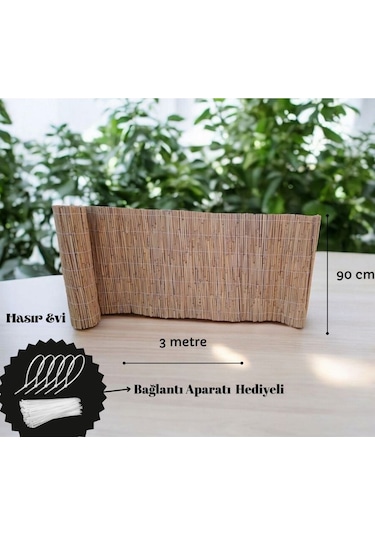 90 Cm X 3 Metre Kamış Hasır Balkon Çiti