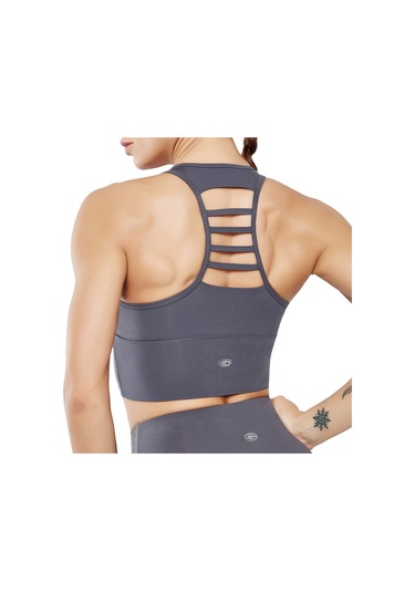 Wezone Kadınlar İçin Nefes Alabilir Spor Sütyeni - Yoga, Koşu Ve Egzersiz İçin Konforlu Destekli Korse Üstü Gri