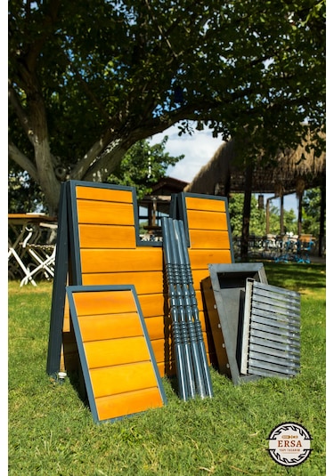 Katlanır Model Mangallı Masa Ahşap