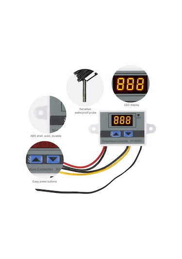 Lemestar Xh-3001 12v 120w Akıllı Sıcaklık Kontrolörü - Led Ekranlı, 0.1 C Hassasiyetli, Ters Bağlantı Korumalı, Ev Ve Endüstriyel Kullanım