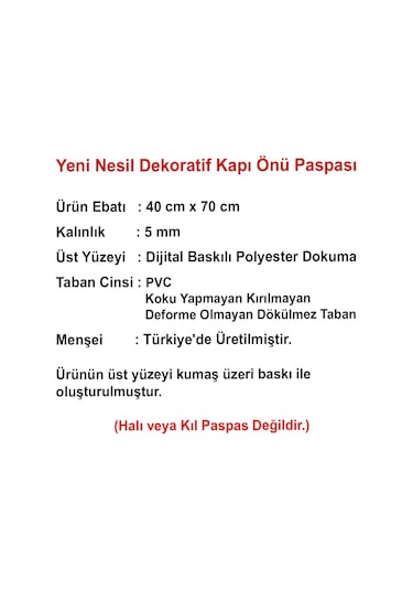 Gitar Ve Notalar Desenli Kauçuk Kapı Önü Paspası