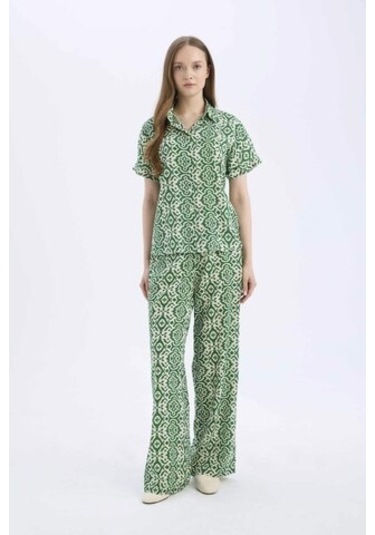 DeFacto Regular Fit Desenli Kısa Kollu Gömlek C9621AX25SPGN698