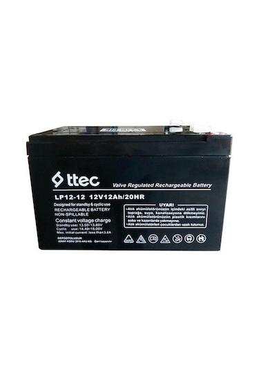 Ttec 12 V 12AH Bakımsız Kuru Akü 2024 Üretim