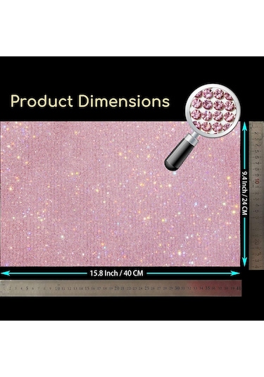 Tenfowee Kırmızı Taşlı Otomatik Yapışkan Sticker, 9.4x15.8 İnç, 19440 Adet Taş, Hediye Kutusu Paketi Pembe