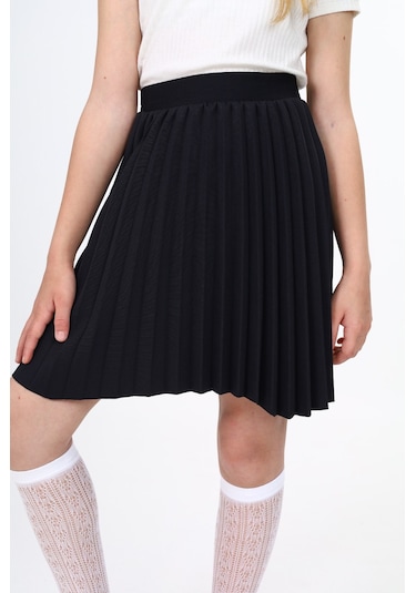 Toontoy Kız Çocuk Pileli Etek Siyah