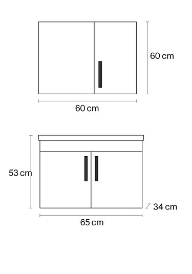 Lacrime 65 Cm Antrasit Renkli Mdf, Oval Seramik Lavabolu, Alt Ve Antrasit