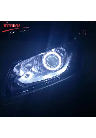 80mm-1pcs Buz Mavisi-led Angel Eyes Beyaz Kırmızı Mavi Sarı Moto Halo Halka Işık Angel's Eye Far Drl Gündüz Farı