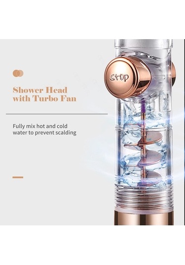 Ulzyvf 3 Modlu Turbo Fanlı Yüksek Basınçlı Banyo Duş Başlığı - Su Tasarruflu G1/2 Diğer