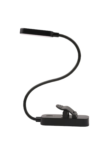 Yaleker Usb Şarj Edilebilir Led Kitap Lambası, 8 Led'li Uzun Tip Işık, 3 Renk Sıcaklığı, Dimmable, Siyah Model 1 Siyah
